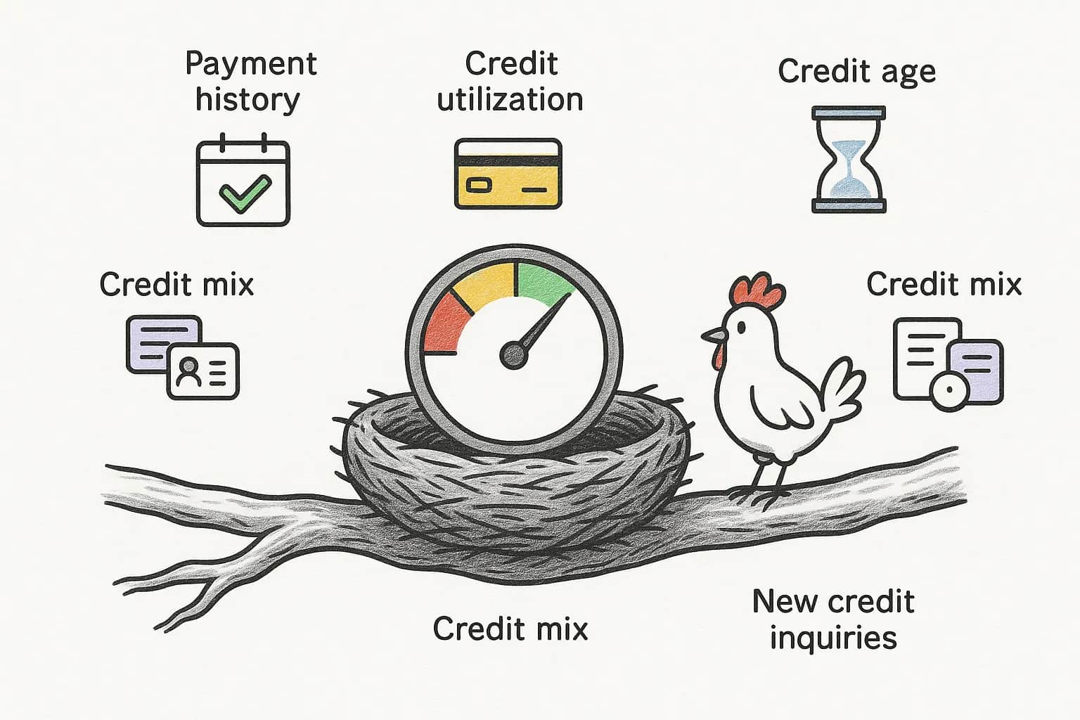 How is a Credit Score Calculated? The 5 Nesting Habits