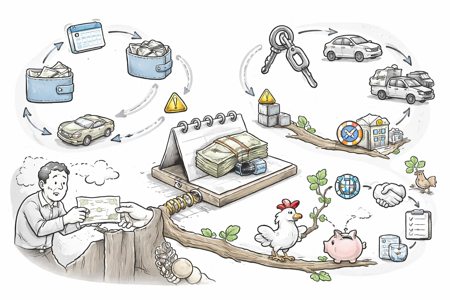 Illustration for article: Predatory Loan Traps and Safer Alternatives